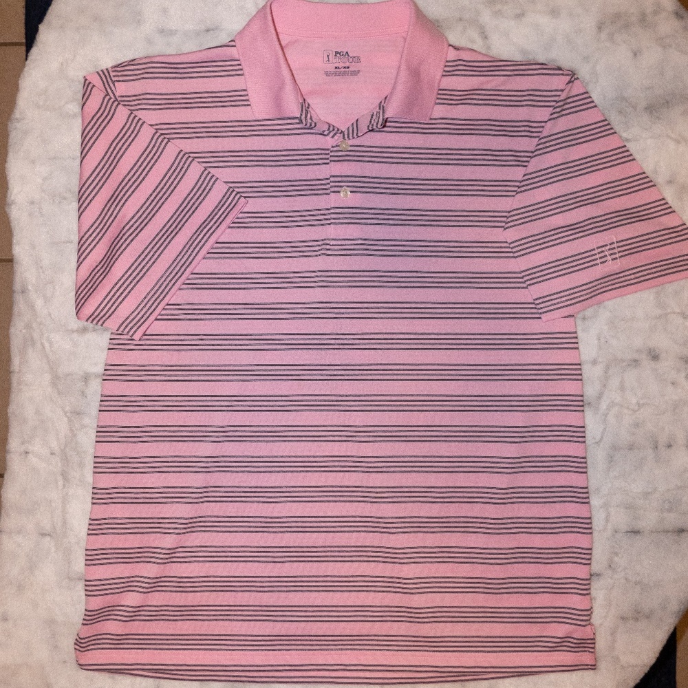 PGA Tour MEN'S SIZE X-LARGE GOLF POLO SHIRT - PINK